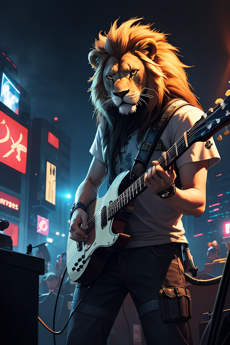 404330-3002744448-((best quality)),((masterpiece)),cyberpunk,a lion playing guitar in a vocal concert,dramatic atmosphere, _lora_GoodHands-beta2_1.png
